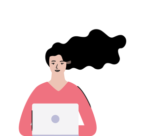 Fospha illustration of a woman with a laptop